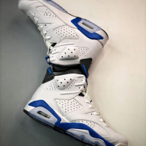 Air Jordan 6 Retro White Sport Blue-Black 384664-107 For Sale