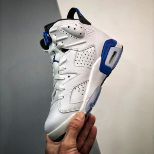 Air Jordan 6 Retro White Sport Blue-Black 384664-107 For Sale