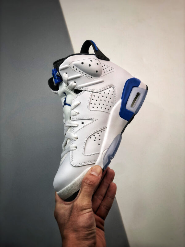 Air Jordan 6 Retro White Sport Blue-Black 384664-107 For Sale