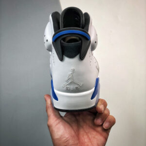 Air Jordan 6 Retro White Sport Blue-Black 384664-107 For Sale