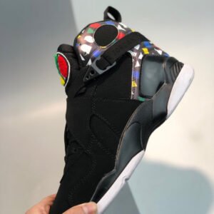 Air Jordan 8 Quai 54 Black White-Multi-Color For Sale