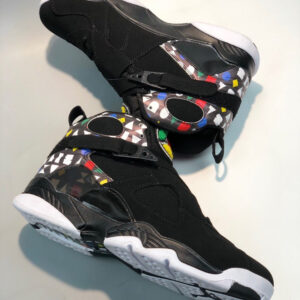 Air Jordan 8 Quai 54 Black White-Multi-Color For Sale