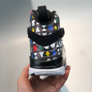 Air Jordan 8 Quai 54 Black White-Multi-Color For Sale