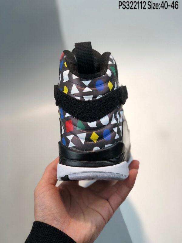 Air Jordan 8 Quai 54 Black White-Multi-Color For Sale