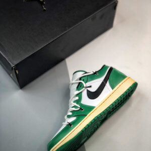 Custom Air Jordan 1 Low Pine Green White For Sale