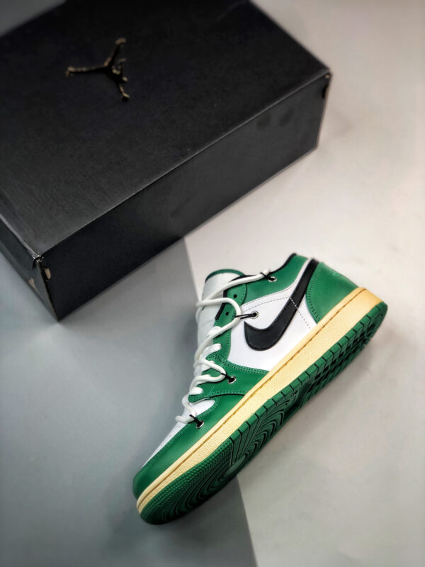 Custom Air Jordan 1 Low Pine Green White For Sale