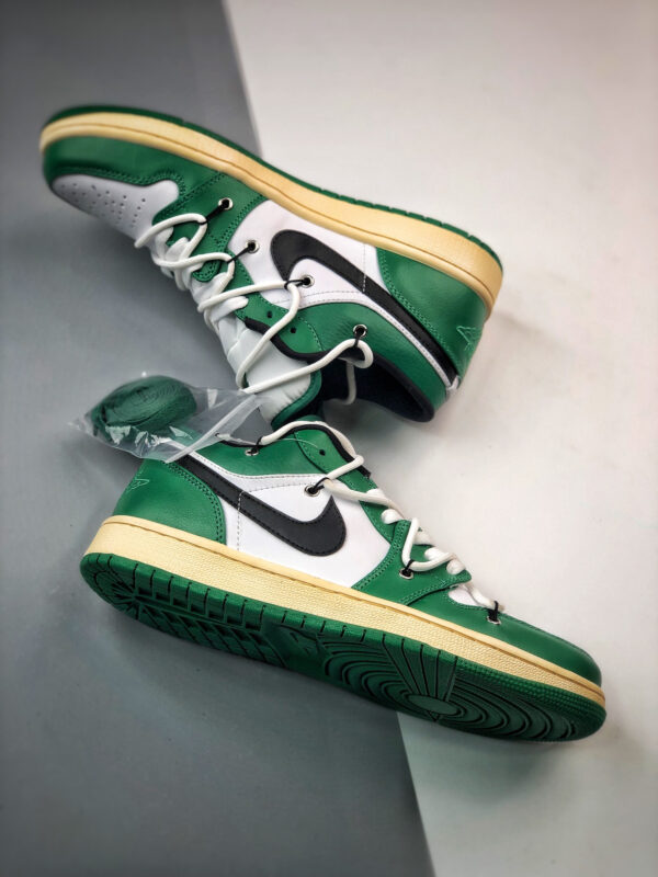 Custom Air Jordan 1 Low Pine Green White For Sale