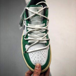 Custom Air Jordan 1 Low Pine Green White For Sale