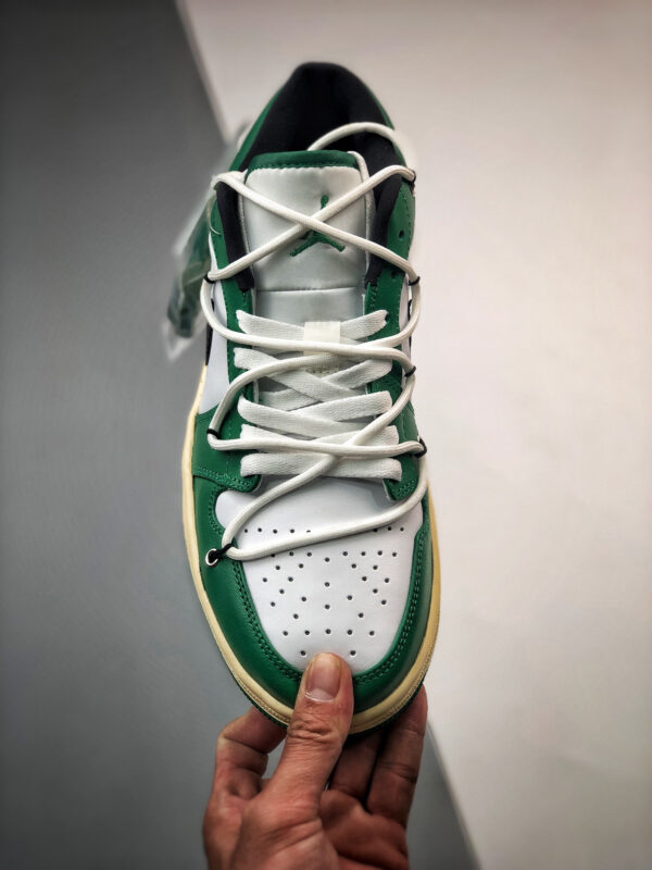 Custom Air Jordan 1 Low Pine Green White For Sale