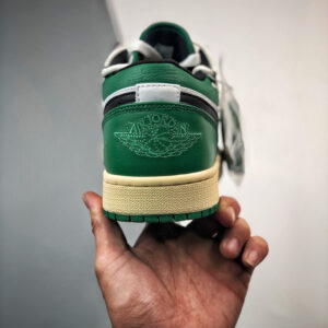 Custom Air Jordan 1 Low Pine Green White For Sale