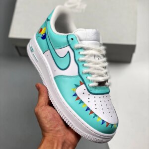 Custom Nike Air Force 1 White Green For Sale