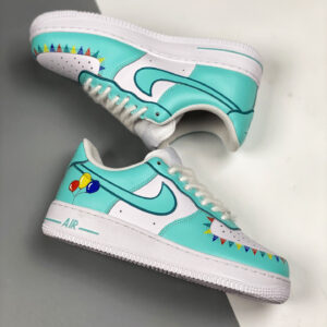 Custom Nike Air Force 1 White Green For Sale