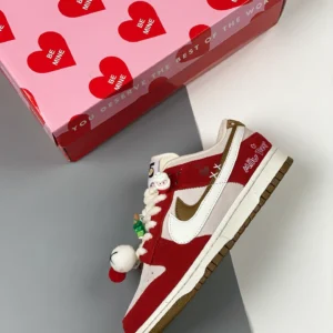 Custom Nike Dunk Low Christmas Red White For Sale