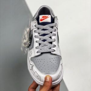 Custom Nike Dunk Low White Grey Black For Sale