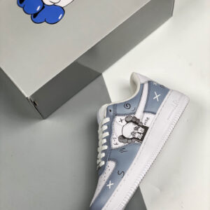 Custom x Kaws Nike Air Force 1 Low Blue White For Sale