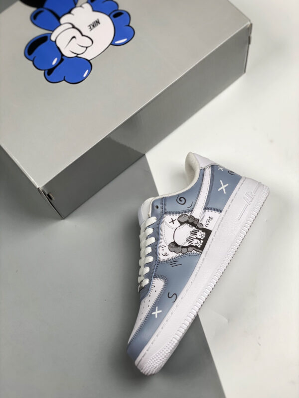 Custom x Kaws Nike Air Force 1 Low Blue White For Sale