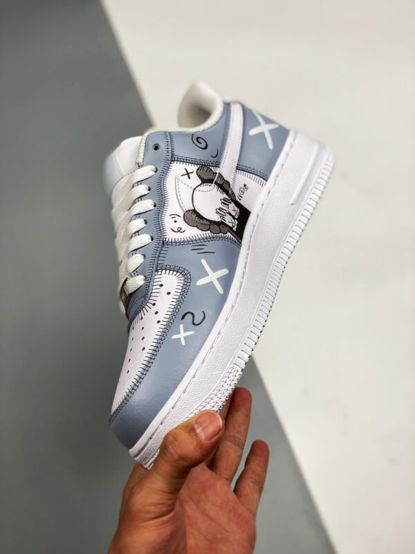 Custom x Kaws Nike Air Force 1 Low Blue White For Sale