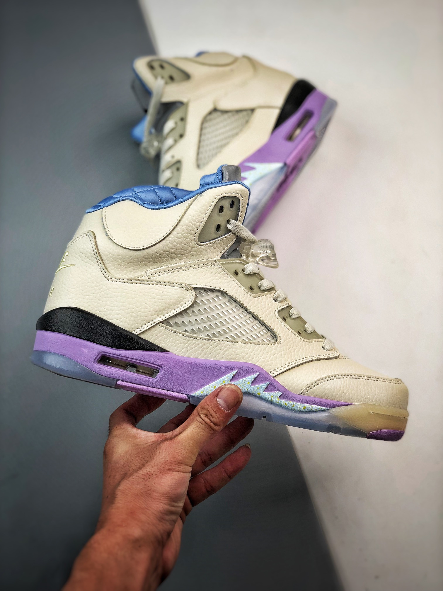 DJ Khaled x Air Jordan 5 Sail Washed Yellow-Violet Star DV4982-175 For Sale