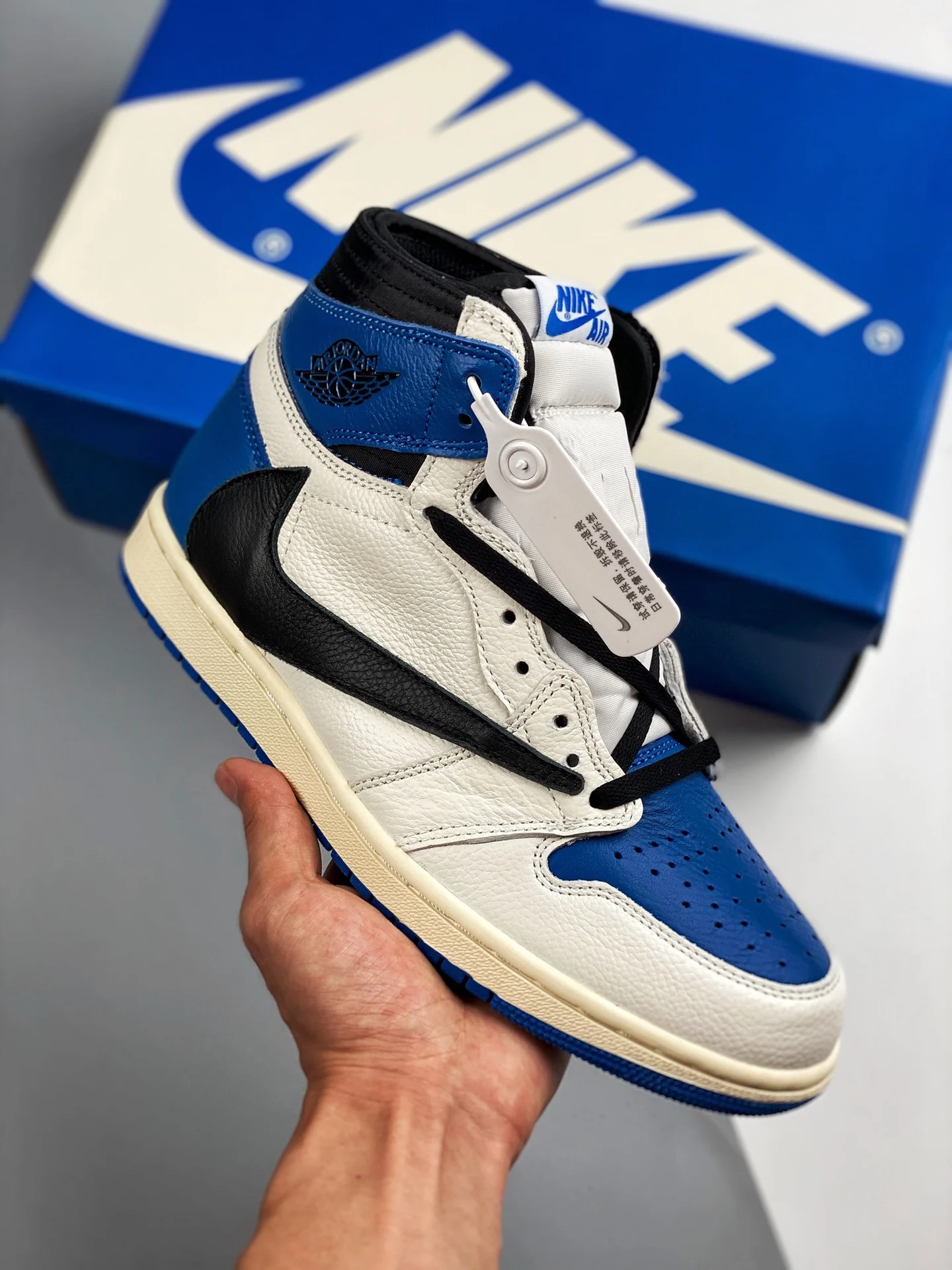 Fragment x Travis Scott x Air Jordan 1 High OG SP Military Blue For Sale