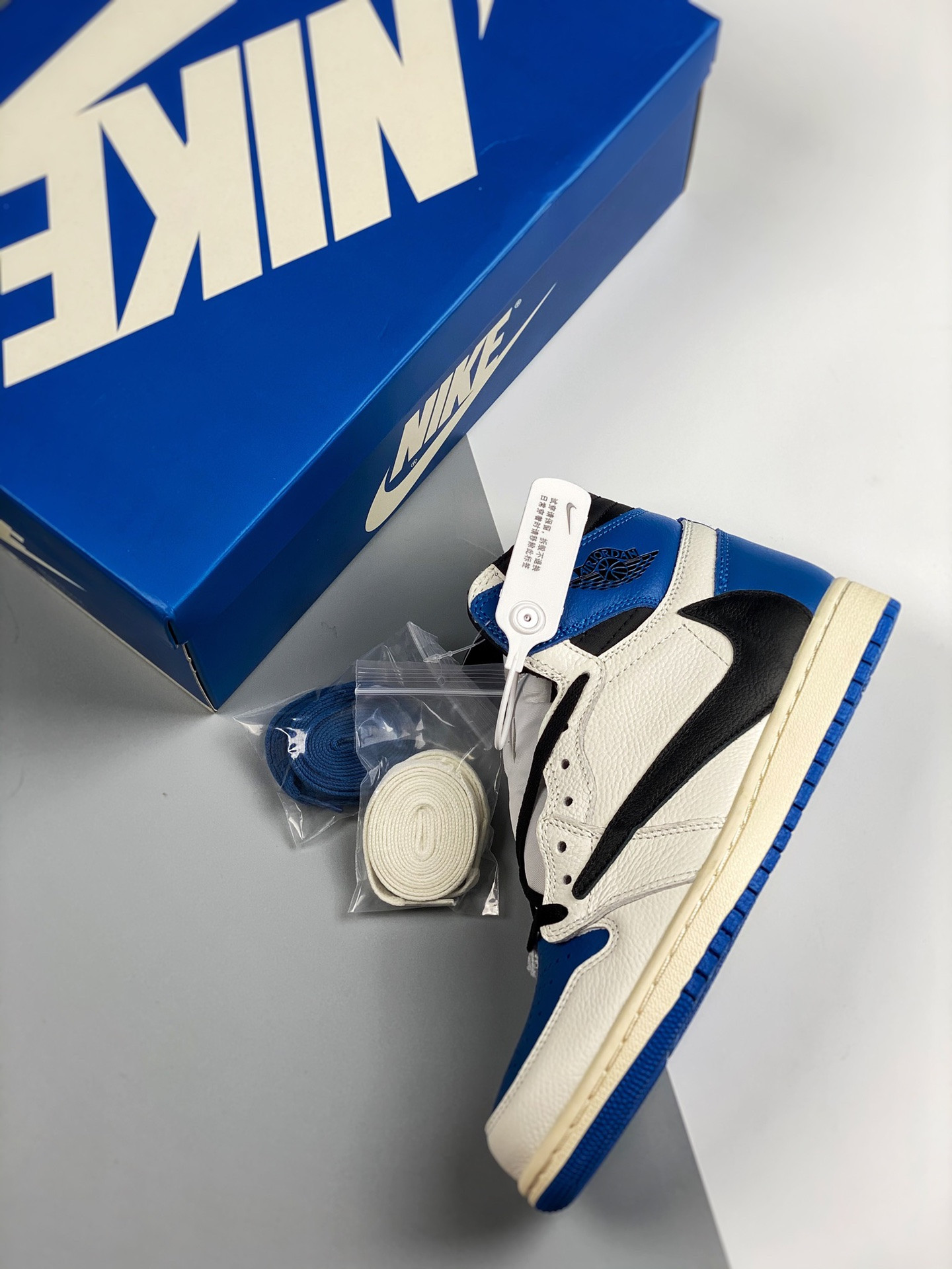 Fragment x Travis Scott x Air Jordan 1 High OG SP Military Blue For Sale