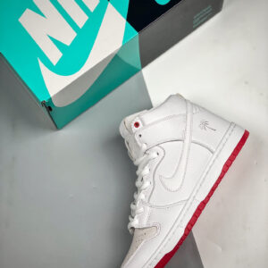 Kevin Bradley x Nike SB Dunk High White University Red For Sale