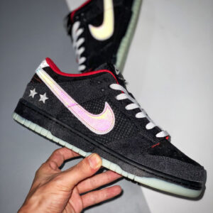 LPL x Nike Dunk Low Black White-Bright Crimson For Sale