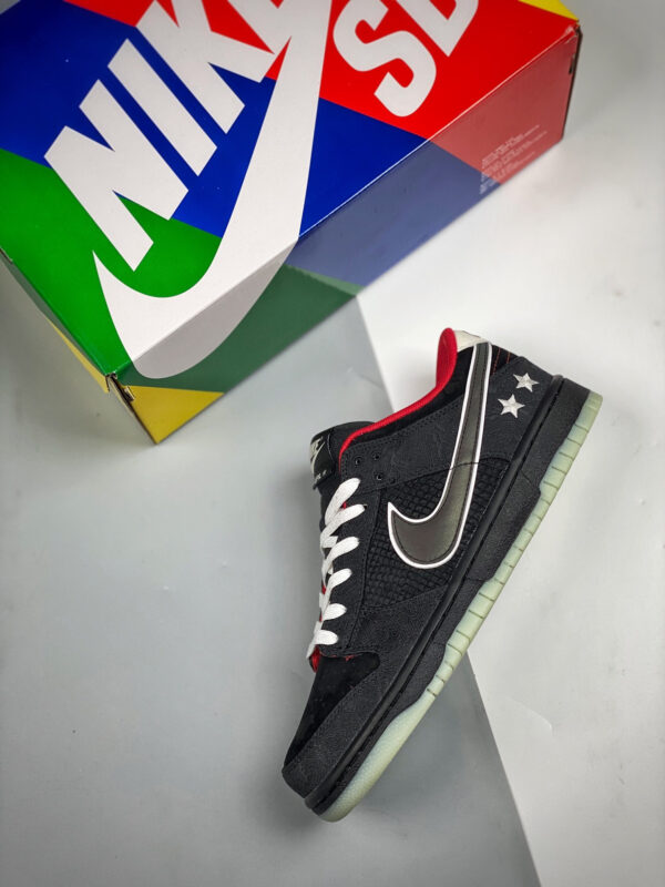 LPL x Nike Dunk Low Black White-Bright Crimson For Sale