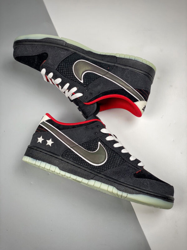 LPL x Nike Dunk Low Black White-Bright Crimson For Sale