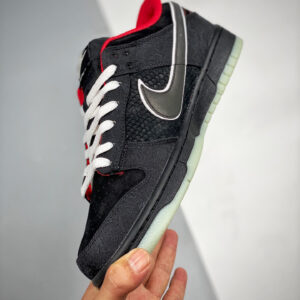 LPL x Nike Dunk Low Black White-Bright Crimson For Sale