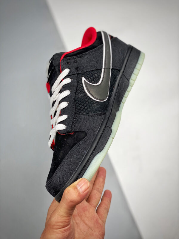 LPL x Nike Dunk Low Black White-Bright Crimson For Sale