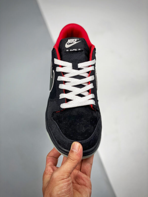 LPL x Nike Dunk Low Black White-Bright Crimson For Sale