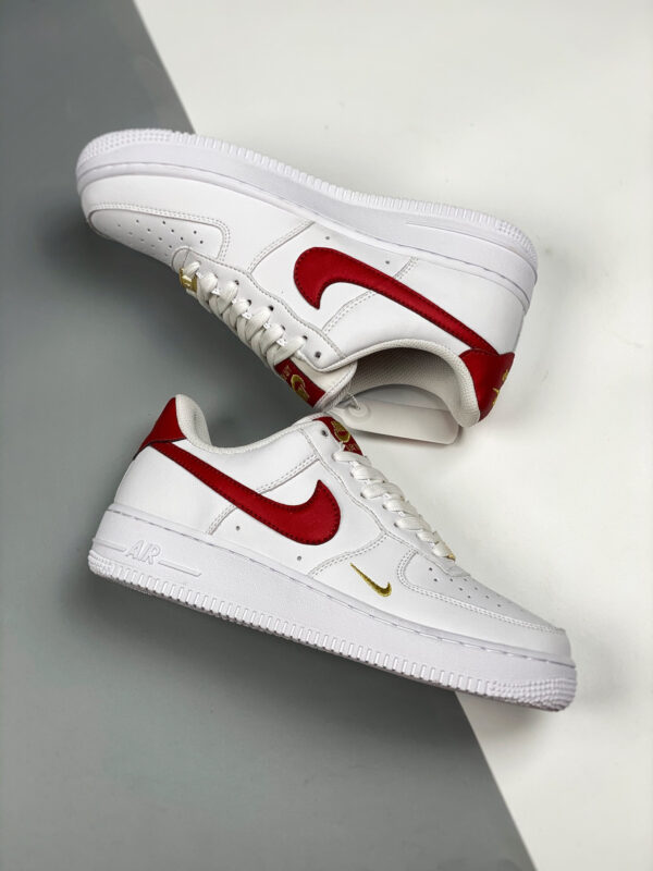 Nike Air Force 1 07 Essential White Gym Red CZ0270-104  For Sale