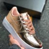 Nike Air Force 1 Liquid Metal Metallic Bronze White For Sale