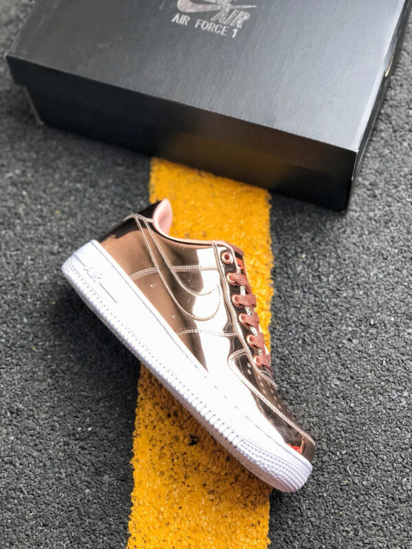 Nike Air Force 1 Liquid Metal Metallic Bronze White For Sale