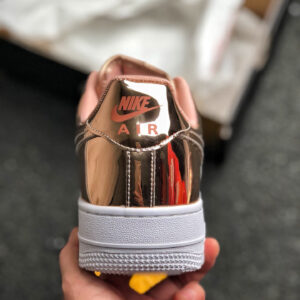 Nike Air Force 1 Liquid Metal Metallic Bronze White For Sale