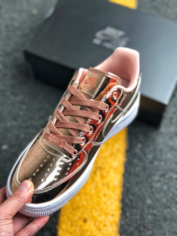 Nike Air Force 1 Liquid Metal Metallic Bronze White For Sale