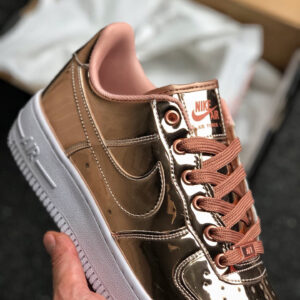 Nike Air Force 1 Liquid Metal Metallic Bronze White For Sale