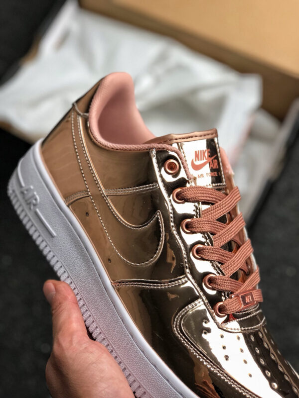 Nike Air Force 1 Liquid Metal Metallic Bronze White For Sale