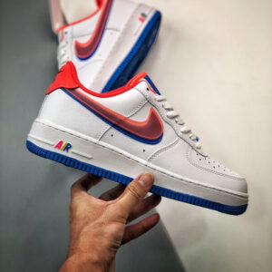 Nike Air Force 1 LV8 Double Swoosh White Red Blue For Sale