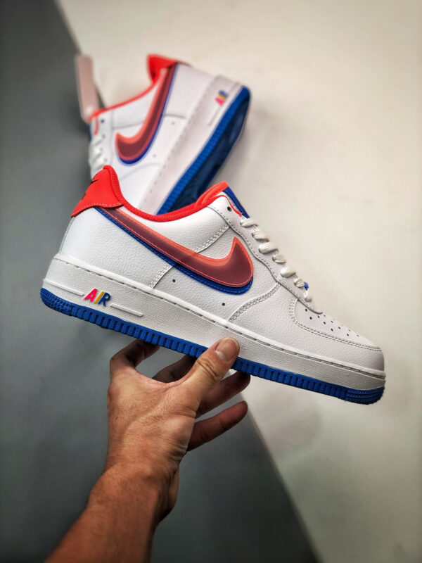 Nike Air Force 1 LV8 Double Swoosh White Red Blue For Sale