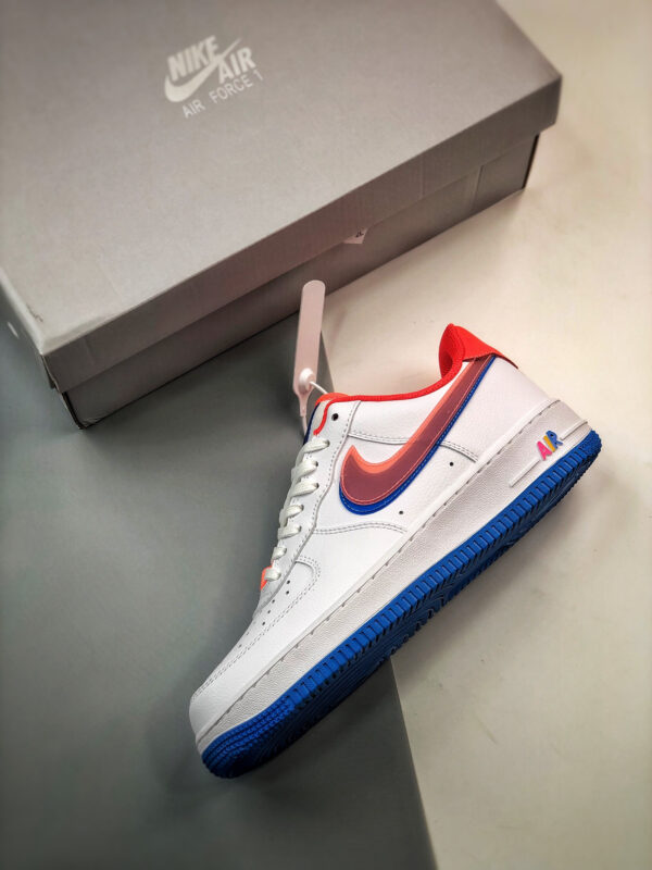 Nike Air Force 1 LV8 Double Swoosh White Red Blue For Sale