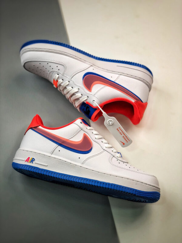 Nike Air Force 1 LV8 Double Swoosh White Red Blue For Sale