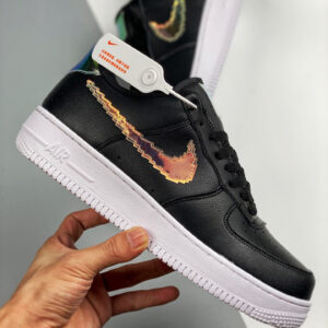 Nike Air Force 1 Low Iridescent Pixel Black Multi-Color-White For Sale