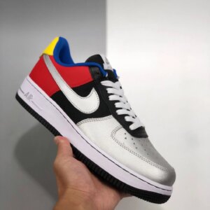 Nike Air Force 1 Low Olympic Black Metallic Silver-Chie