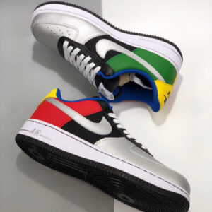 Nike Air Force 1 Low Olympic Black Metallic Silver-Chie