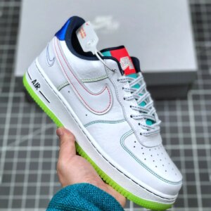 Nike Air Force 1 Low Outside The Lines White Racer Blue-Aurora Green For Sale