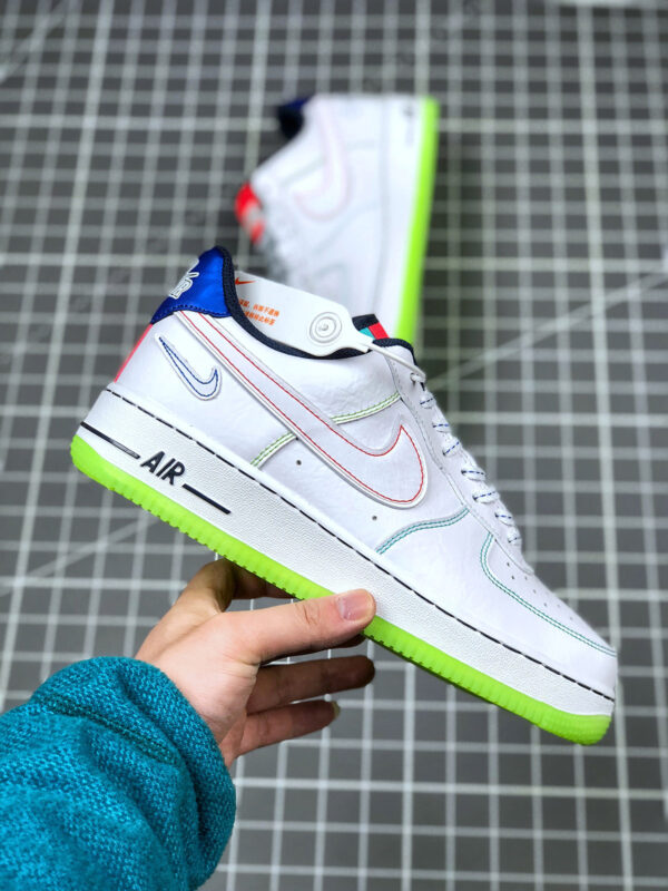 Nike Air Force 1 Low Outside The Lines White Racer Blue-Aurora Green For Sale