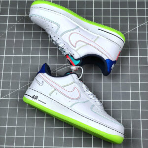 Nike Air Force 1 Low Outside The Lines White Racer Blue-Aurora Green For Sale