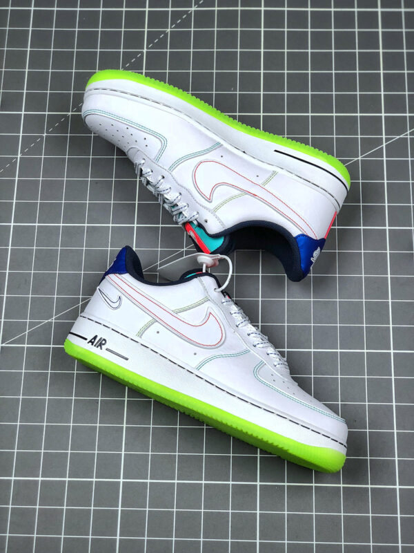 Nike Air Force 1 Low Outside The Lines White Racer Blue-Aurora Green For Sale