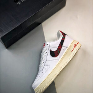 Nike Air Force 1 Low Plaid Swoosh White Red DV0789-100 For Sale